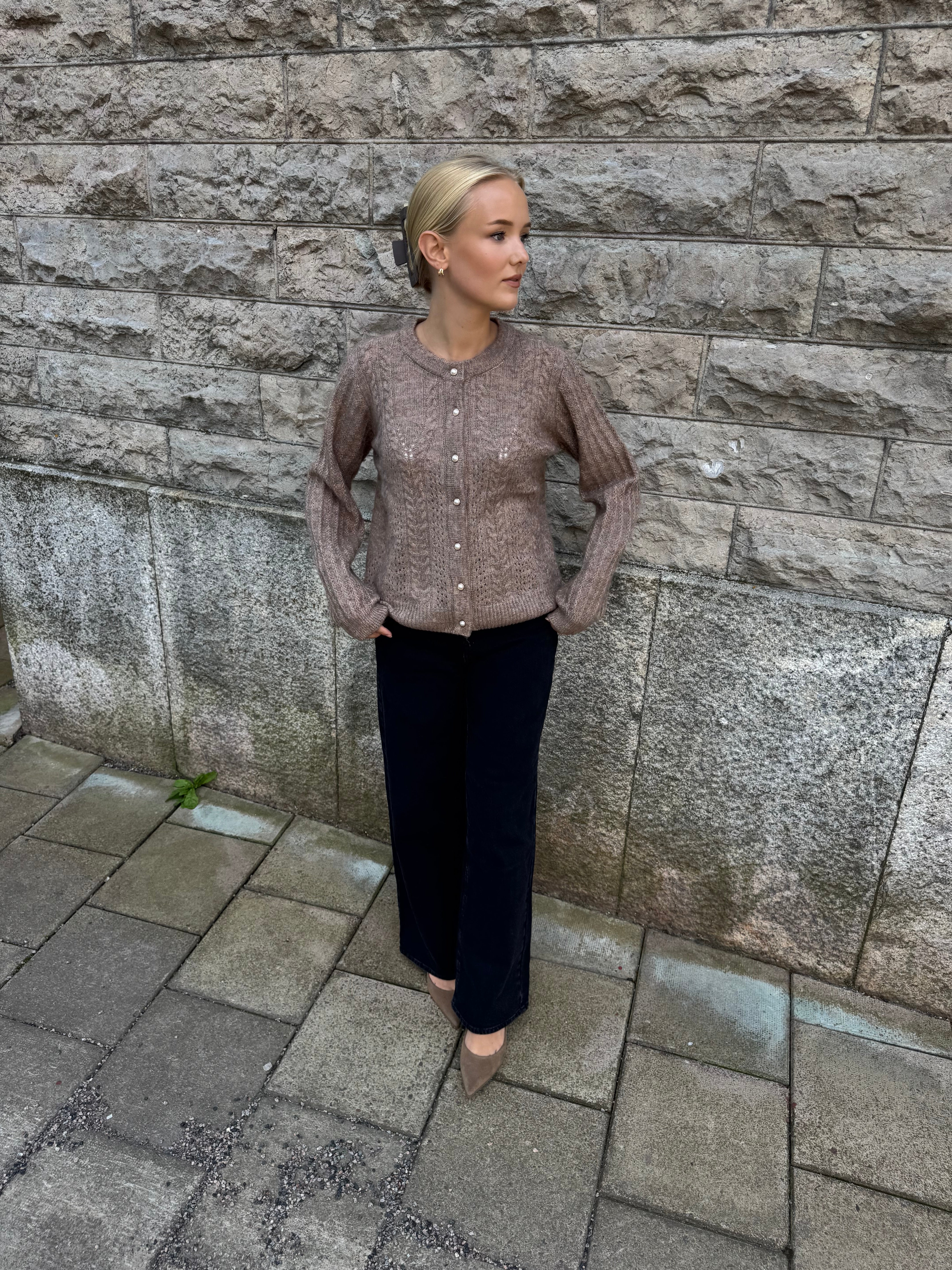 OBJFLORA Pullover - Desert Taupe